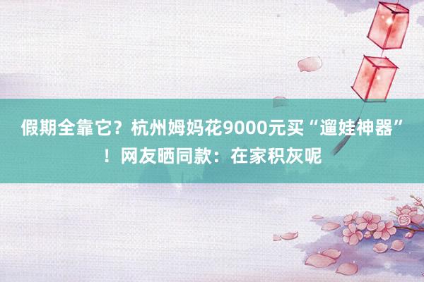 假期全靠它？杭州姆妈花9000元买“遛娃神器”！网友晒同款：在家积灰呢